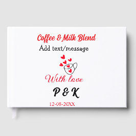 Kaffe & mjölk blandning kärlek par kaffe rött hjär gästböcker