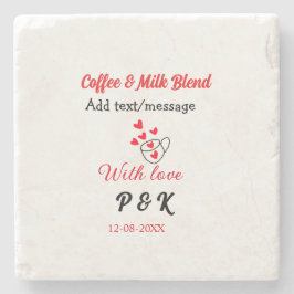 Kaffé & mjölkblandning kärlek kärlek kaffe rött hj stenunderlägg