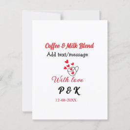 Kaffe & mjölkblandning kärlek kärleksparet kaffe r vykort