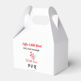 Kaffe & mjölkblandning kärlek par kaffe rött hjärt presentaskar
