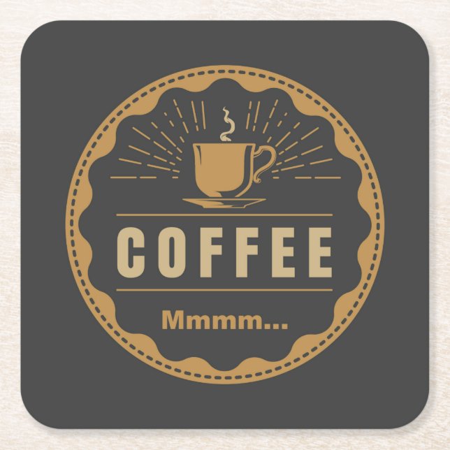 KAFFE, Mmmm... Underlägg Papper Kvadrat (Framsidan)