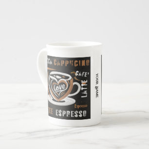 Kaffe Mocca Cappucino Esspreso Cafe'Latte Benporslin Mugg