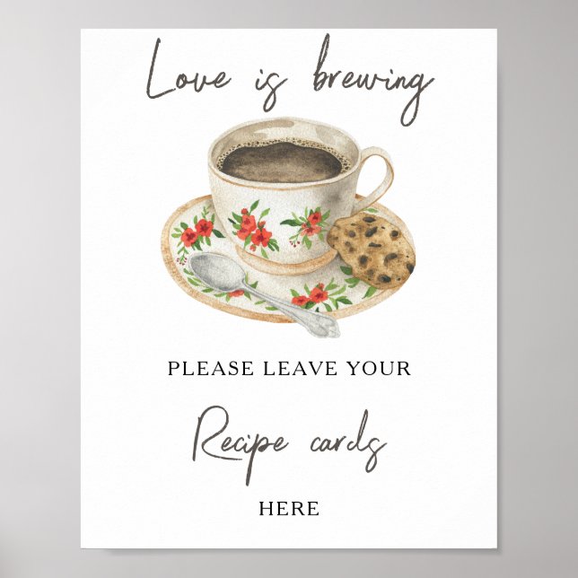 Kaffe möhippa Ditt recept-kort här Poster (Framsidan)