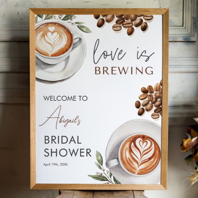 Kaffe-Möhippa - välkomstplats 18 x 24 Poster (Coffee Bridal Shower - 18x24 Welcome Poster)