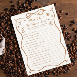 Kaffe-Möhippan Vad sa Groom spel? Inbjudningar