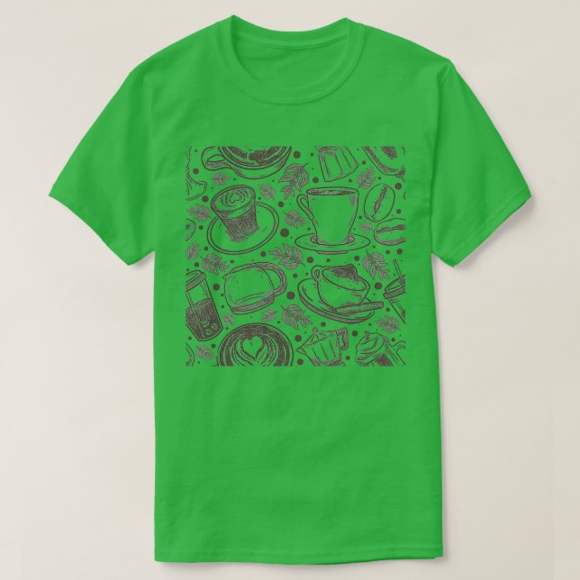 kaffe mönster 2 t shirt (Design framsida)