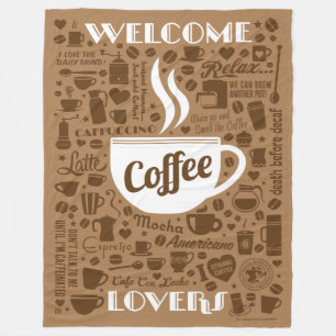 Kaffe Mönster Fleecefilt