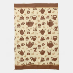 Kaffe mönster kökshanddukar