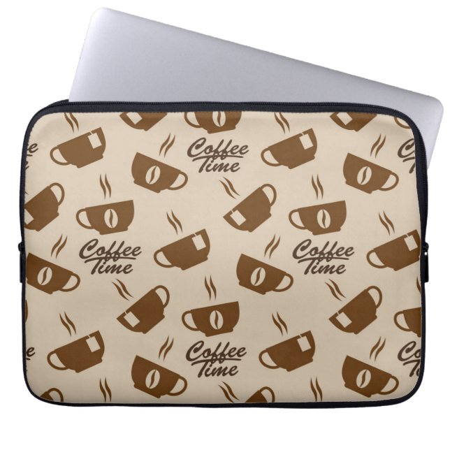Kaffe mönster laptop fodral (Framsidan)