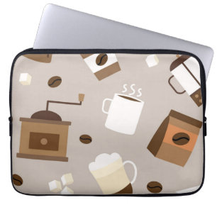 Kaffe mönster laptop fodral