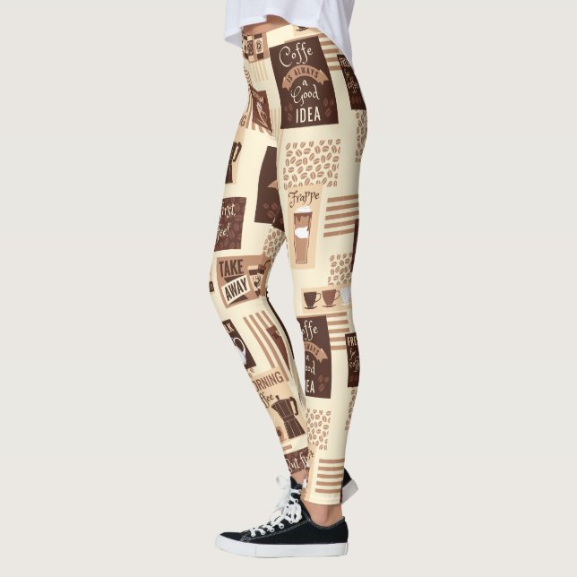 Kaffe Mönster Leggings (Vänster)