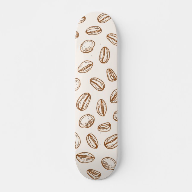 Kaffe mönster mini skateboard bräda 18,5 cm (Framsida)