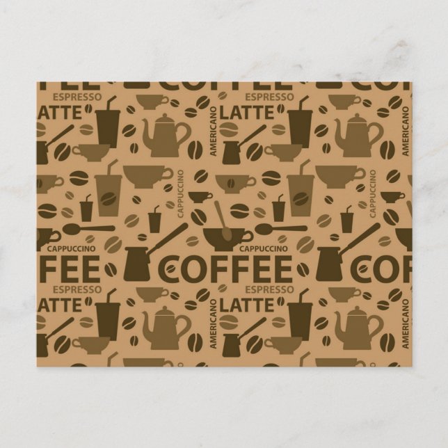 Kaffe mönster vykort (Framsida)