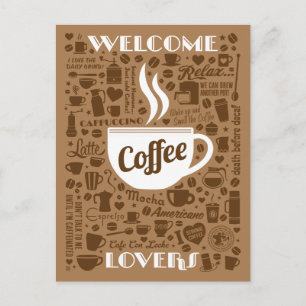Kaffe Mönster Vykort