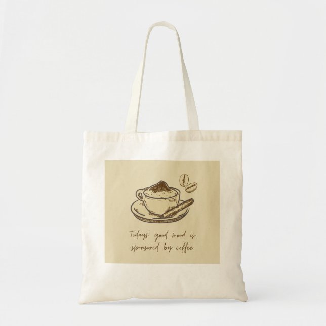 Kaffe Mood Tote-påse | Mysigt kaffepåse Tygkasse (Framsidan)