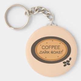 Kaffe Mörk Rost Skylt i Orange och Brun Nyckelring