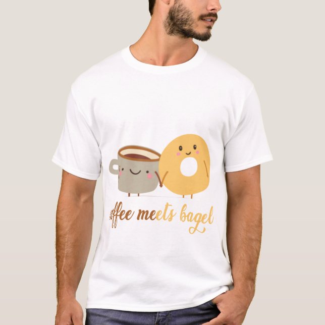 kaffe möter bagel t shirt (Framsida)
