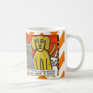 KAFFE MUG-CHAOS, GÖRAR PANIKSLAGEN, OORDNING KAFFEMUGG