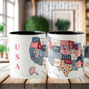 Kaffe Mug från USA:s självständighetsdag Två-Tonad Mugg