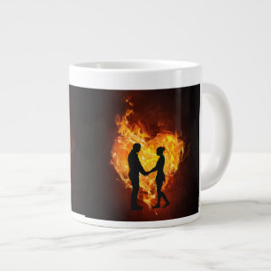 Kaffe mugg 15 oz. Hjärtbild och par kärlek Jumbo Mugg