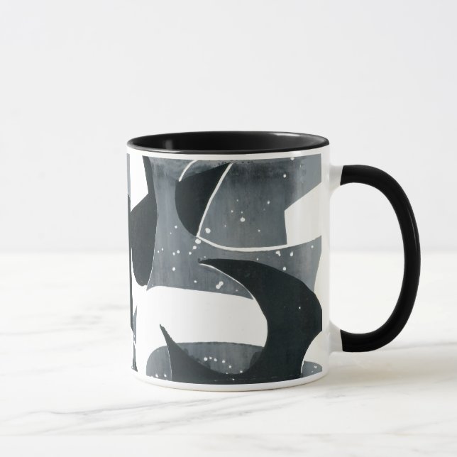 Kaffe Mugg - abstrakt utformning, blad (Höger)