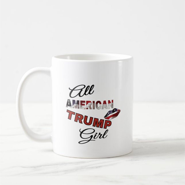 Kaffe Mugg: Alla amerikanska trumpflickor Kaffemugg (Vänster)