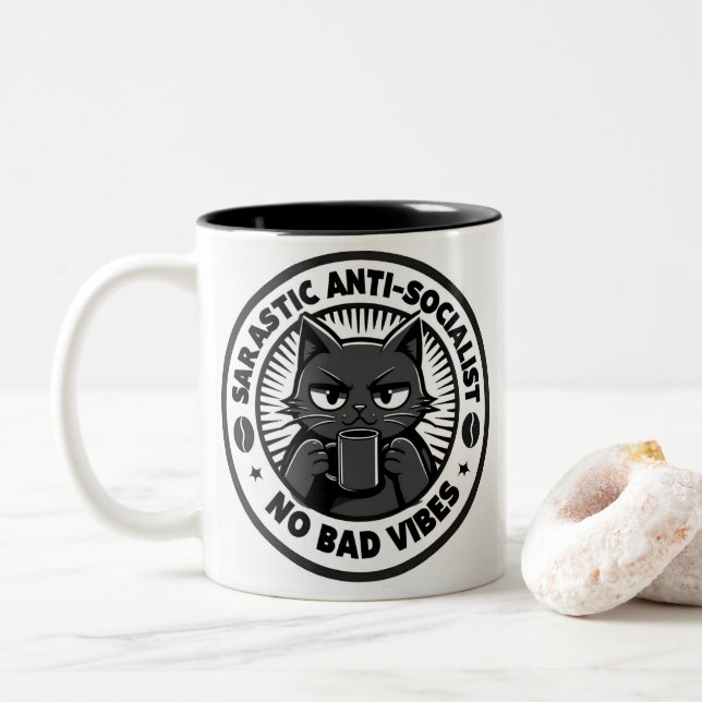 Kaffe Mugg, antisocialistiskt Två-Tonad Mugg (Med munk)