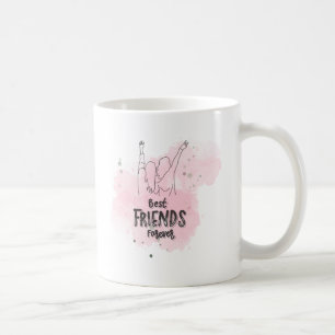 Kaffe mugg: Bästa vänner för alltid! Rosa, två kvi Kaffemugg