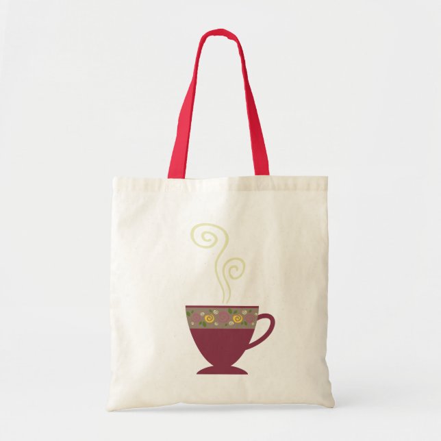 Kaffe mugg blommigt porcelain-virvelånga tygkasse (Framsidan)