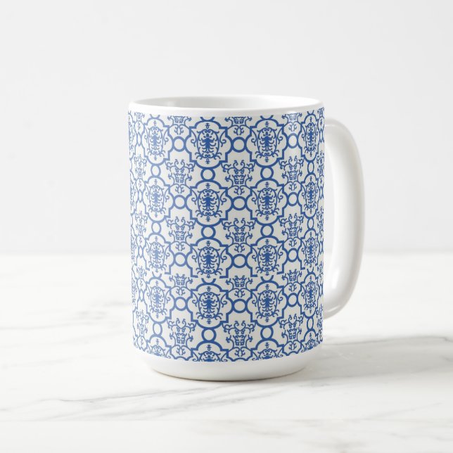 Kaffe Mugg-Blue-Damask Kaffemugg (Framsida höger)