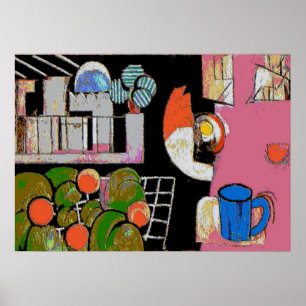 Kaffe Mugg Blue, Matisse Stil Poster