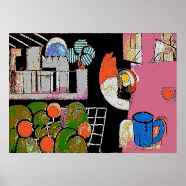 Kaffe Mugg Blue, Matisse Stil Poster (Framsidan)