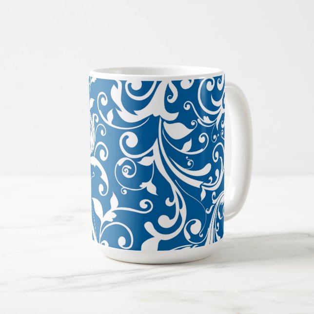 Kaffe Mugg-Blue Swirls Kaffemugg (Framsida höger)