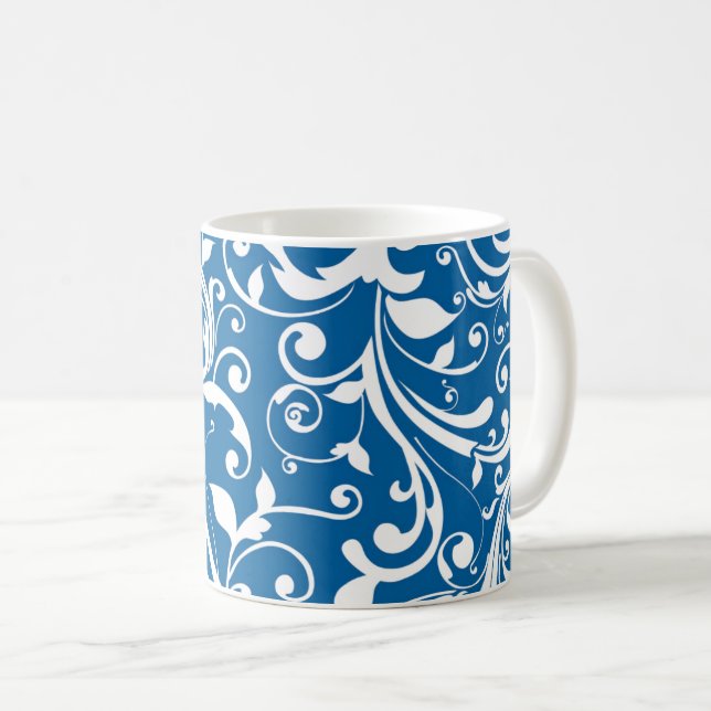 Kaffe Mugg-Blue Swirls Kaffemugg (Framsida höger)