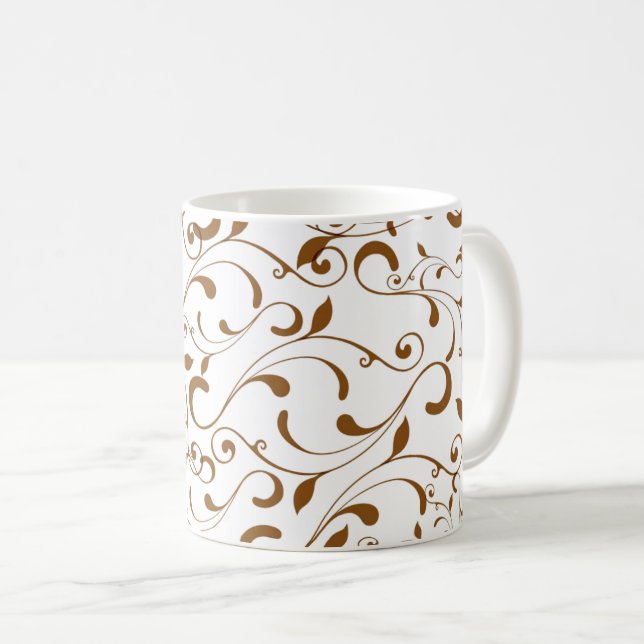Kaffe Mugg-Brown Swirls Kaffemugg (Framsida höger)