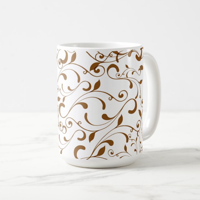 Kaffe Mugg-Brown Swirls Kaffemugg (Framsida höger)