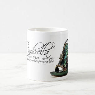 Kaffe Mugg Cinderella Peacock Feathers Shoes Quote