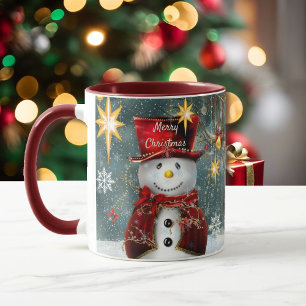 Kaffe Mugg Cute Snögubbe Lägg till Namn