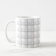 Kaffe mugg för lungcancermedvetande i rutig design
