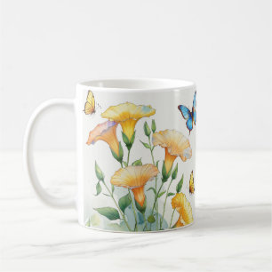 Kaffe Mugg - Gult God morgon Glory och Butterflies
