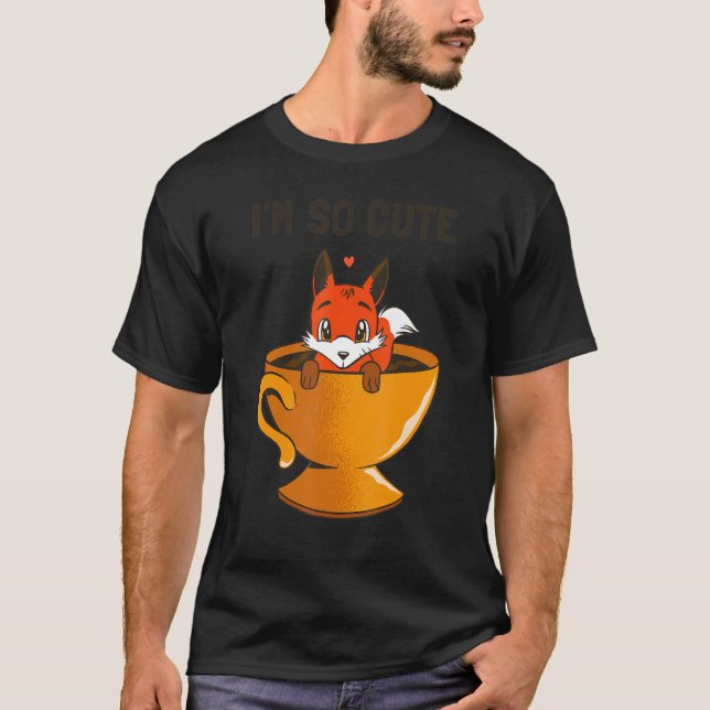 Kaffe Mugg Heart Sweet Kinder Fox T Shirt (Framsida)