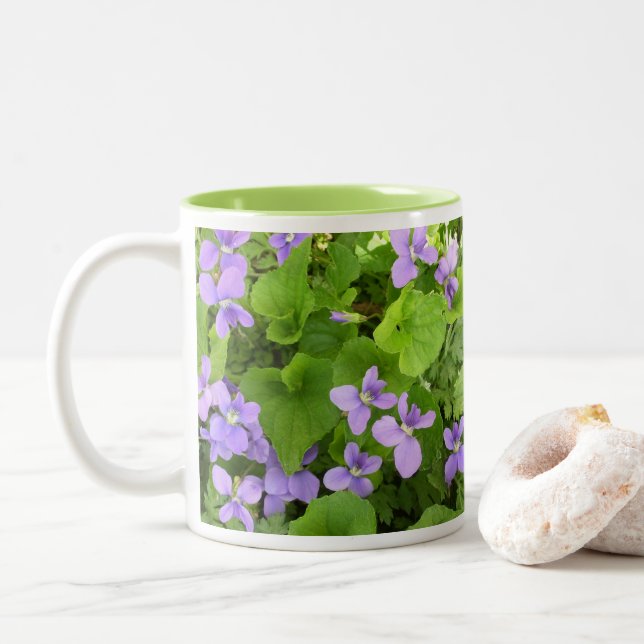Kaffe Mugg - Herb Violets - Spegelerat (Med munk)