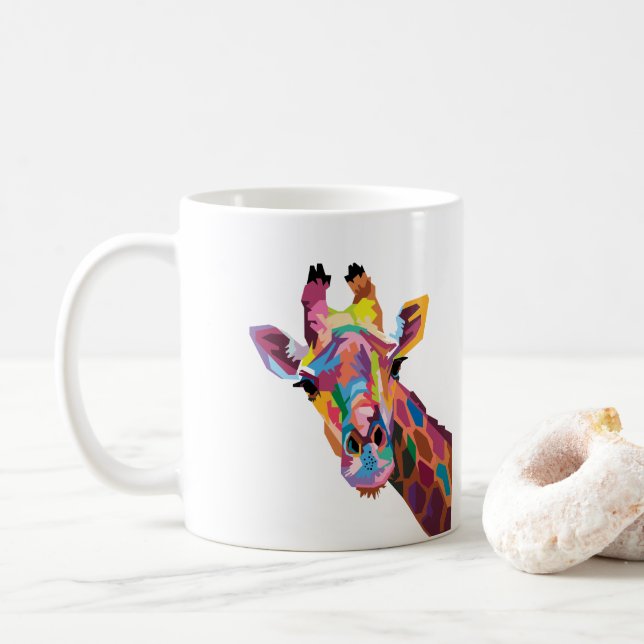 Kaffe Mugg i färglöst giraffe (Med munk)