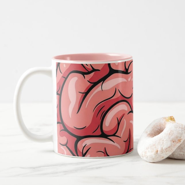 Kaffe Mugg i Hjärnmönster (Med munk)