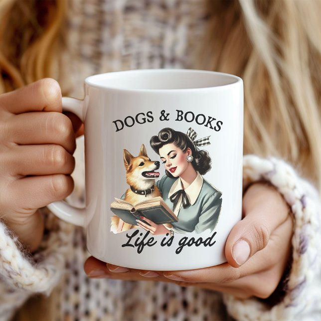 Kaffe Mugg i hund och Bok Älskare (Skapare uppladdad)