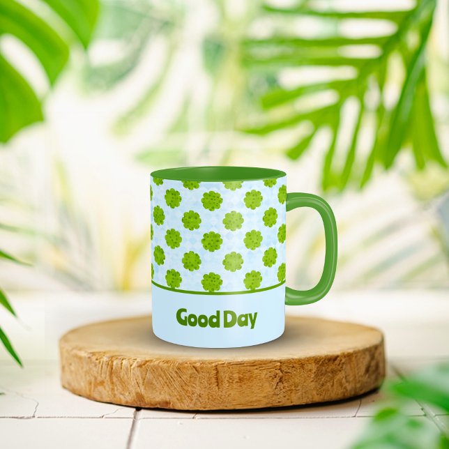Kaffe Mugg i mönster vid Klöver i grönt (Pattern green Leaf Clover Coffee Mug
)
