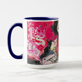 Kaffe mugg i rosa, svart och guld färg