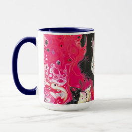 Kaffe mugg i rosa, svart och guld färg