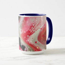 Kaffe mugg i rosa, svart och guld färg
