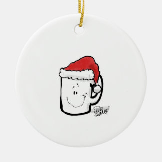 Kaffe Mugg i Santa Hat Card Julgransprydnad Keramik